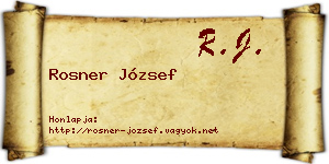 Rosner József névjegykártya
